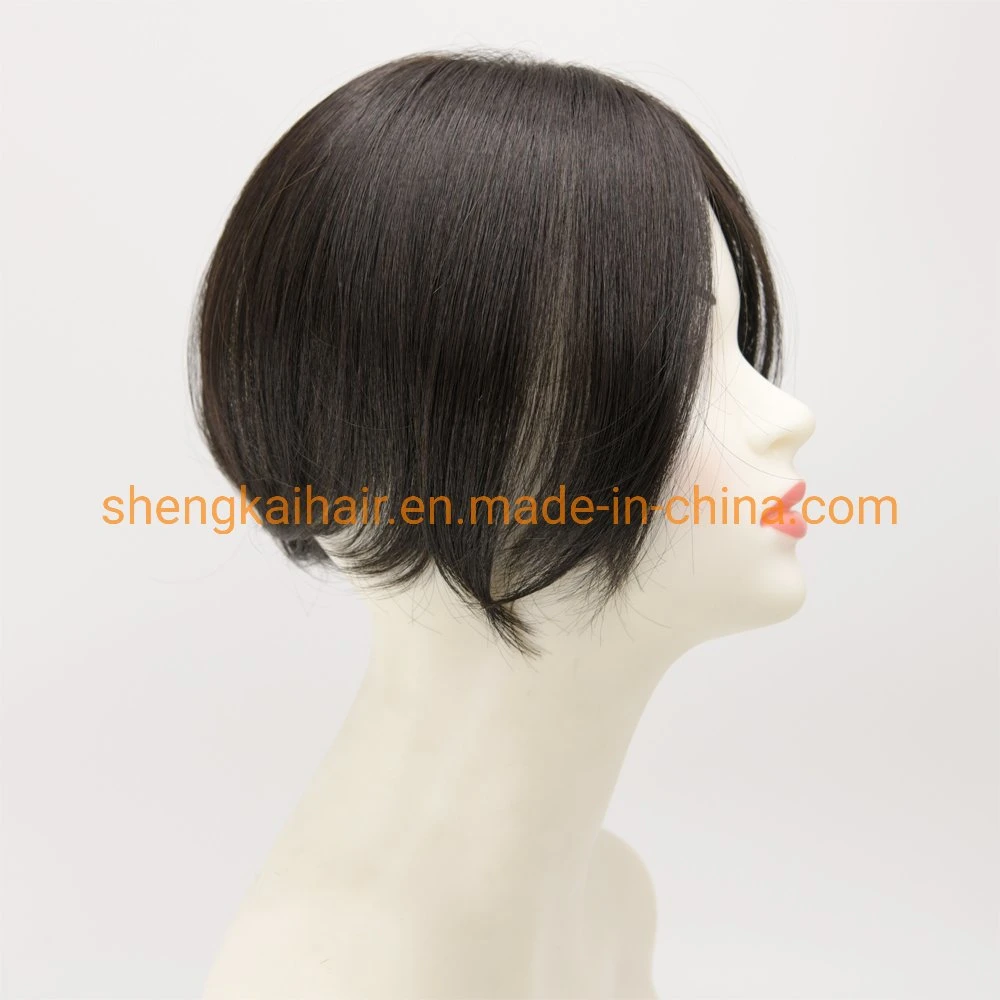 Wholesale Premium Quality Full Hantied Human Hair Synthetic Hair Mix Hair Toppers for Women 528