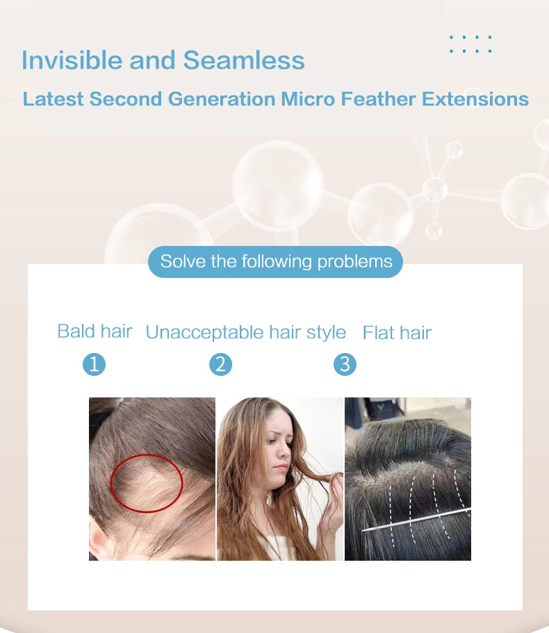 DIY Seamless Feathers Hair Human Hair Extension Invisible Hair 26&quot;