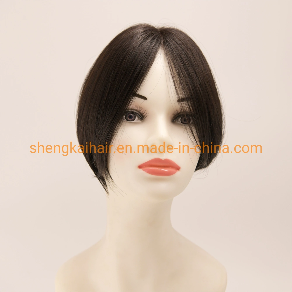 Wholesale Premium Quality Full Hantied Human Hair Synthetic Hair Mix Hair Toppers for Women 528